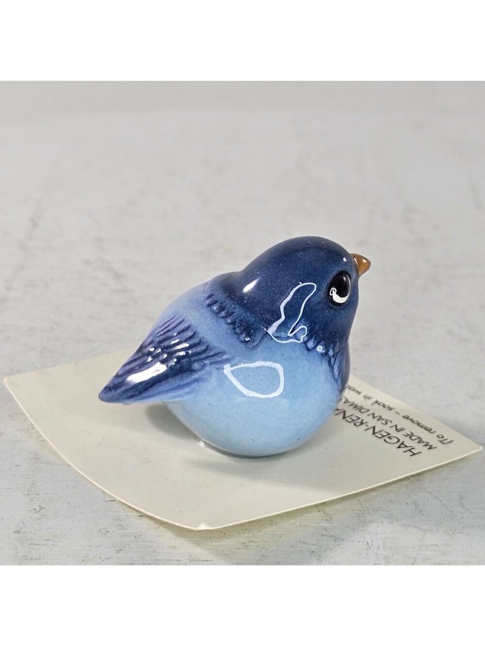 Vintage Hagen Renaker Blue Bird Miniature Figurine On Original Card #167 - Picture 3 of 8